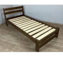 Кровать Solarius Мишка усиленная лакированная из массива сосны с основанием 190x80 см, цвет темный дуб (габариты 200x90) 80mtemd-190
