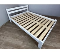 Кровать Solarius Мишка усиленная лакированная из массива сосны с основанием 200x180 см, цвет белый (габариты 210x190) 180mbel