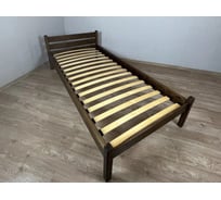 Односпальная кровать Solarius из массива сосны Классика с ортопедическим основанием 80x190 см, цвет темный дуб 401-10005-190