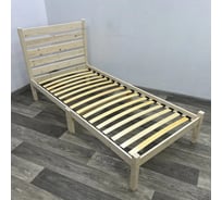 Односпальная кровать Solarius Классика из массива сосны с ортопедическим основанием и высокой спинкой, 80x190 см, с двумя выкатными ящиками, лакированная klasorto-spin80lak-190-2yash