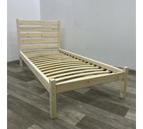 Односпальная кровать Solarius Классика из массива сосны с ортопедическим основанием и высокой спинкой, без покраски, 80x200 см klasorto-spin80