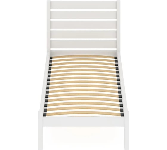 Односпальная кровать Solarius Классика из массива сосны с ортопедическим основанием и высокой спинкой, цвет белый, 90x190 см klasorto-spin90bel-190 1