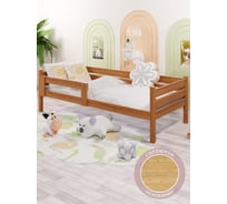 Кровать односпальная подростковая Solarius из массива сосны, со сплошным основанием, 200x70 см, габариты 210x80, цвет ольхи det70-200olha-full