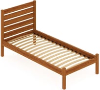 Односпальная кровать Solarius Классика из массива сосны с ортопедическим основанием и высокой спинкой, цвет ольхи, 80x200 см klasorto-spin80olha