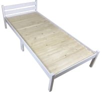 Кровать односпальная Solarius Классика Компакт сосновая со сплошным основанием, белая, 190x60 см kompakt60bel-190-full