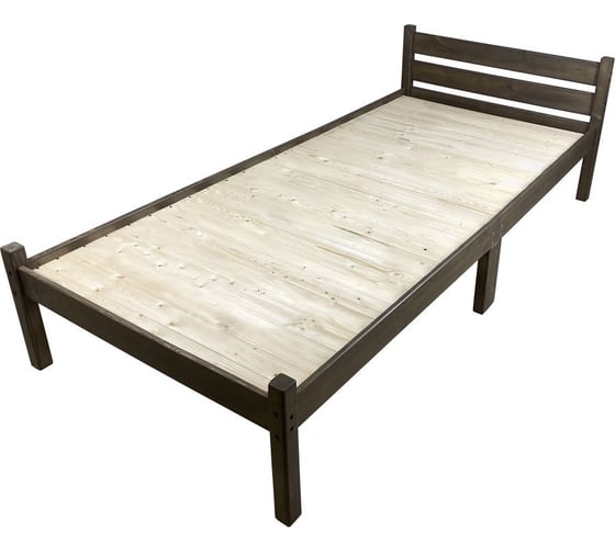 Кровать односпальная Solarius Классика Компакт сосновая со сплошным основанием, цвет венге, 60x200 см kompakt60venge-full 1