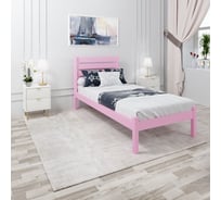 Кровать односпальная Solarius Классика из массива сосны с ортопедическим основанием и высокой спинкой, цвет розовый, 90x190 см klasorto-spin90roz-190