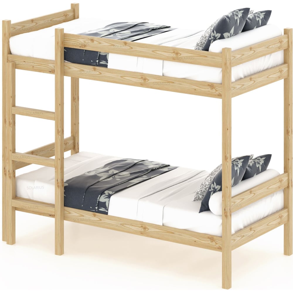 Двухъярусная кровать Solarius из массива сосны с ортопедическим ...