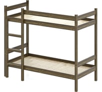 Двухъярусная кровать Solarius из массива сосны со сплошным основанием, 190x90 см (габариты 200x100), цвет венге dvuh90190ven-full