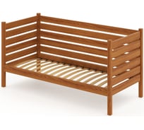 Тахта односпальная Solarius из массива сосны с ортопедическим основанием и высокими бортиками, 90x170 см (габариты 100x180), цвет ольхи tahta-spin90-170olha-orto