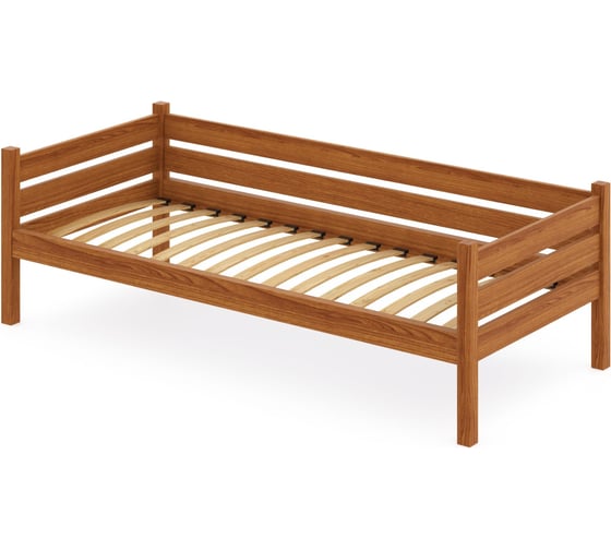 Тахта односпальная Solarius из массива сосны с ортопедическим основанием, 170x80 см (габариты 180x90), цвет ольхи tahta80-170olha-orto 1