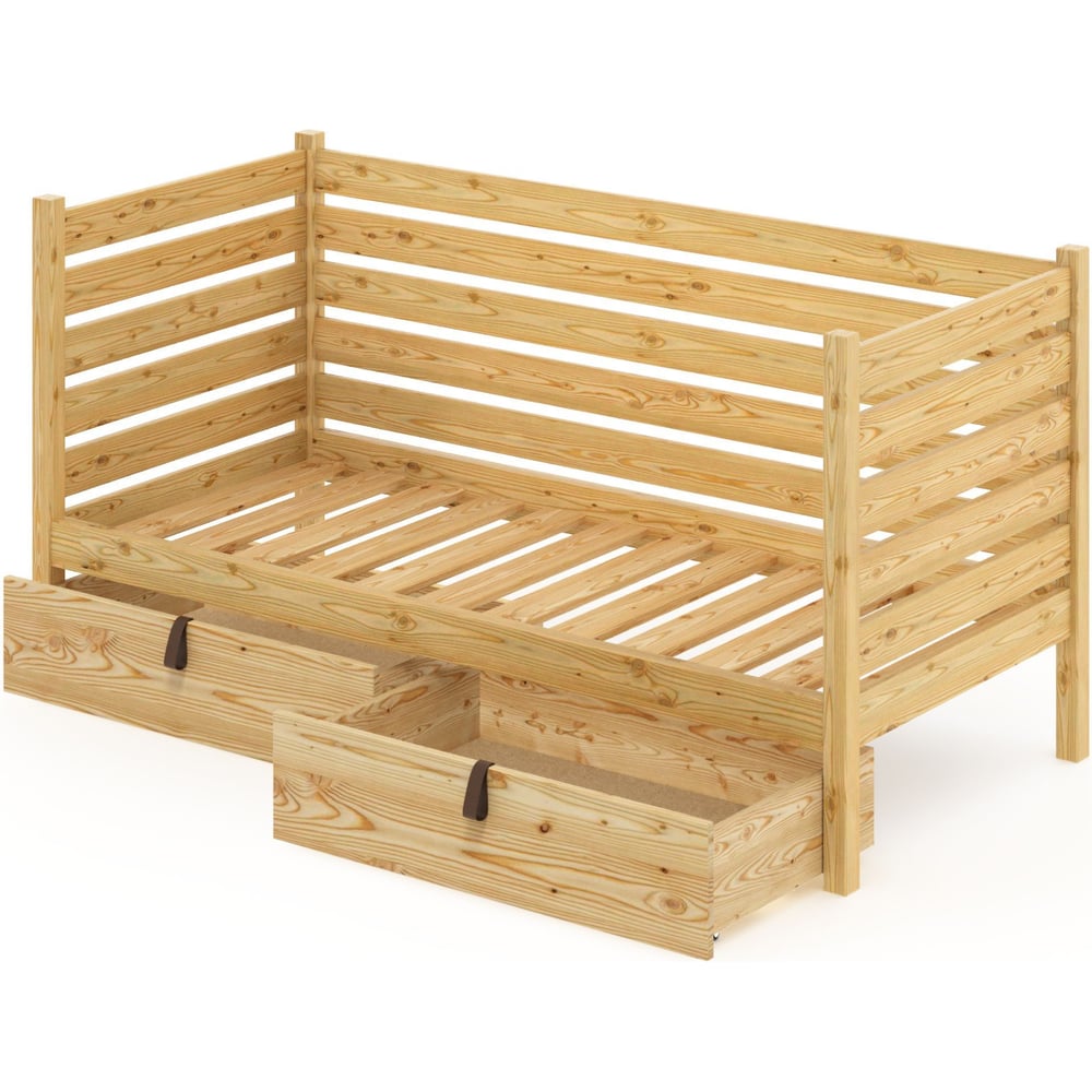 Тахта односпальная Solarius из массива сосны с реечным основанием и ...