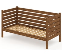 Тахта односпальная Solarius из массива сосны с реечным основанием и высокими бортиками, 90x170 см (габариты 100x180), цвет темного дуба tahta-spin90-170temd