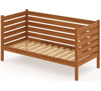 Тахта односпальная Solarius из массива сосны с реечным основанием и высокими бортиками, 90x160 см (габариты 100x170), цвет ольхи tahta-spin90-160olha