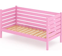 Тахта односпальная Solarius из массива сосны с реечным основанием и высокими бортиками, 90x170 см (габариты 100x180), цвет розовый tahta-spin90-170roz