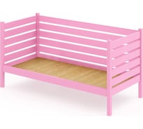 Тахта односпальная Solarius из массива сосны со сплошным основанием и высокими бортиками, 100x180 см (габариты 110x190), цвет розовый tahta-spin100-180roz-full