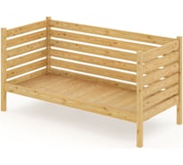 Тахта односпальная Solarius из массива сосны со сплошным основанием и высокими бортиками, 90x160 см (габариты 100x170), без покраски tahta-spin90-160-full