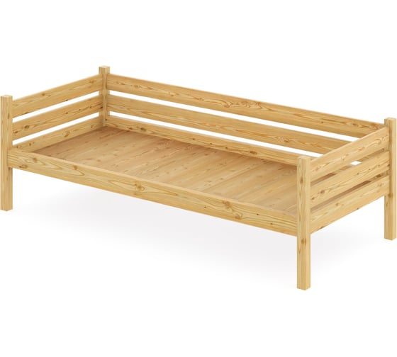 Тахта односпальная Solarius из массива сосны со сплошным основанием, 160x80 см (габариты 170x90), без покраски tahta80-160-full 1