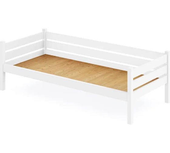 Тахта односпальная Solarius из массива сосны со сплошным основанием, 170x100 см (габариты 180x110), цвет белый tahta100-170bel-full 1