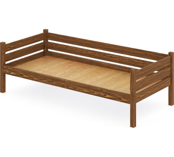 Тахта односпальная Solarius из массива сосны со сплошным основанием, 170x80 см (габариты 180x90), цвет темного дуба tahta80-170temd-full 1