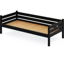 Тахта односпальная Solarius из массива сосны со сплошным основанием, 170x90 см (габариты 180x100), цвет черного оникса tahta90-170onix-full