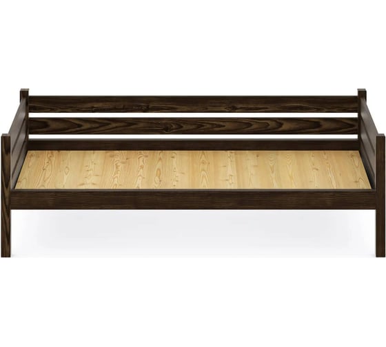 Тахта односпальная Solarius из массива сосны со сплошным основанием, 200x80 см (габариты 210x90), цвет венге tahta80-200ven-full 1