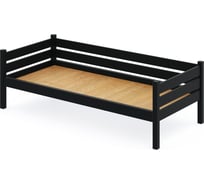 Тахта односпальная Solarius из массива сосны со сплошным основанием, 200x100 см (габариты 210x110), цвет антрацит tahta100-200ser-full