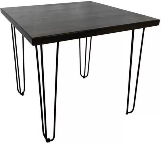 Стол Solarius Loft квадратный, из массива сосны, 40 мм, на шпильках, 80x80x75 см, цвет венге 710-10012