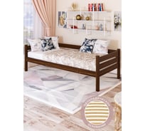 Тахта односпальная Solarius из массива сосны, с ортопедическим основанием, 160x80 см, габариты 170x90, цвет темного дуба tahta80-160temd-orto