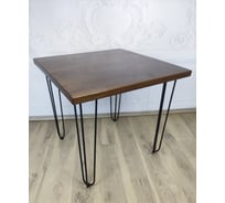 Стол Solarius Loft квадратный, из массива сосны, 40 мм, на шпильках, 60x60x75 см, цвет темный дуб 710-10001