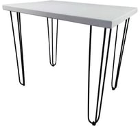 Стол Solarius Loft из массива сосны, на шпильках, 90x60 см, цвет Белый stloftshpil9060bel
