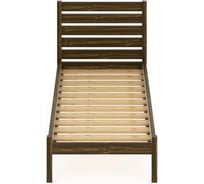 Односпальная кровать Solarius Классика из массива сосны с реечным основанием и высокой спинкой, цвет темного дуба, 80x190 см klas-spin80temdub-190