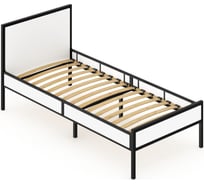 Кровать односпальная Solarius Лофт Компакт с ортопедическим основанием, цвет белый с черным металлическим каркасом, 90x200 см KOMP90loft-bel-black-orto