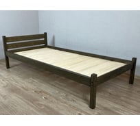 Односпальная кровать Solarius Классика из массива сосны со сплошным основанием, 200x80 см (габариты 210x90), цвет венге 80klven-full