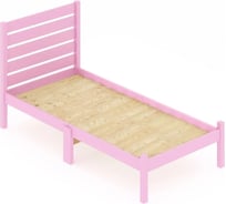 Односпальная кровать Solarius Классика Компакт из массива сосны с высокой спинкой и сплошным основанием, цвет розовый, 100x190 см kompakt-spin100roz-190-full