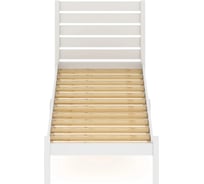 Односпальная кровать Solarius Классика Компакт с высокой спинкой, из массива сосны с реечным основанием, цвет белый, 90x190 см kompakt-spin90bel-190