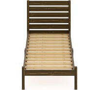 Односпальная кровать Solarius Классика Компакт с высокой спинкой, из массива сосны с реечным основанием, цвет темного дуба, 70x200 см kompakt-spin70temdub