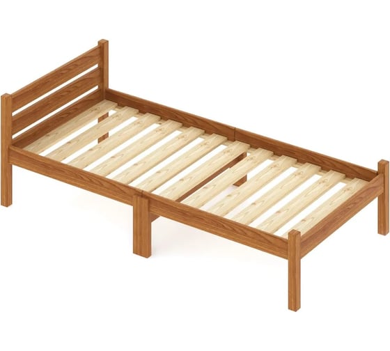 Односпальная кровать Solarius Классика Компакт сосновая с реечным основанием, цвет ольхи, 70x190 см kompakt70olha-190 1