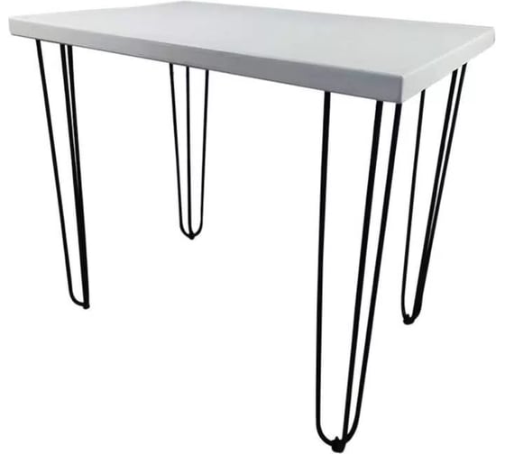 Стол Solarius Loft из массива сосны, на шпильках, 110x60 см, цвет Белый stloftshpil11060bel 1