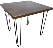 Стол Solarius Loft квадратный, из массива сосны, 40 мм, на шпильках, 80x80x75 см, цвет темный дуб 710-10002