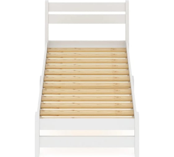 Односпальная кровать Solarius Мишка Компакт сосновая с реечным основанием, цвет белый, 80x200 см mkompakt80bel 1