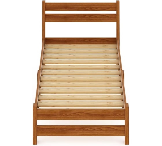 Односпальная кровать Solarius Мишка Компакт сосновая с реечным основанием, цвет ольхи, 70x200 см mkompakt70olha 1