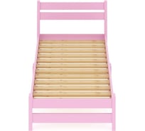 Односпальная кровать Solarius Мишка Компакт сосновая с реечным основанием, цвет розовый, 100x190 см mkompakt100roz-190