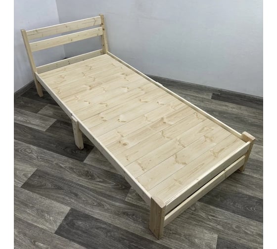 Односпальная кровать Solarius Мишка Компакт сосновая со сплошным основанием, лакированная, 100x190 см mkompakt100lak-190-full 1