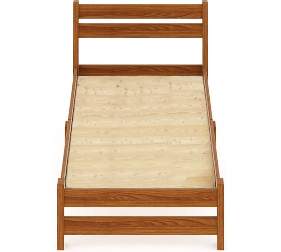 Односпальная кровать Solarius Мишка Компакт сосновая со сплошным основанием, цвет ольхи, 100x200 см mkompakt100olha-full 1