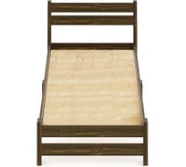 Односпальная кровать Solarius Мишка Компакт сосновая со сплошным основанием, цвет темного дуба, 60x190 см mkompakt60temdub-190-full