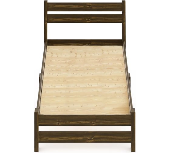 Односпальная кровать Solarius Мишка Компакт сосновая со сплошным основанием, цвет темного дуба, 60x190 см mkompakt60temdub-190-full 1