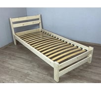 Односпальная кровать Solarius Мишка усиленная из массива сосны с ортопедическим основанием 190x90 см (габариты 200x100), с двумя выкатными ящиками, без шлифовки и покрытия 90mortonet-190-2yash