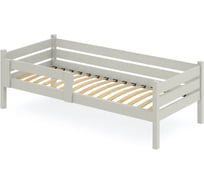 Односпальная кровать Solarius подростковая из массива сосны с ортопедическим основанием, 160x70 см (габариты 170x80), с двумя выкатными ящиками, цвет платины det70-160plat-orto-2yash