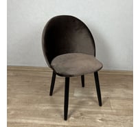 Стул Solarius Мокка с мягкой спинкой и сиденьем, деревянный, каркас, бархатная велюровая обивка, коричневый с черными ножками StulTesKorblack